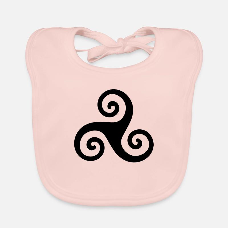 Celtic Triskele - Organic Baby Bibs - rose