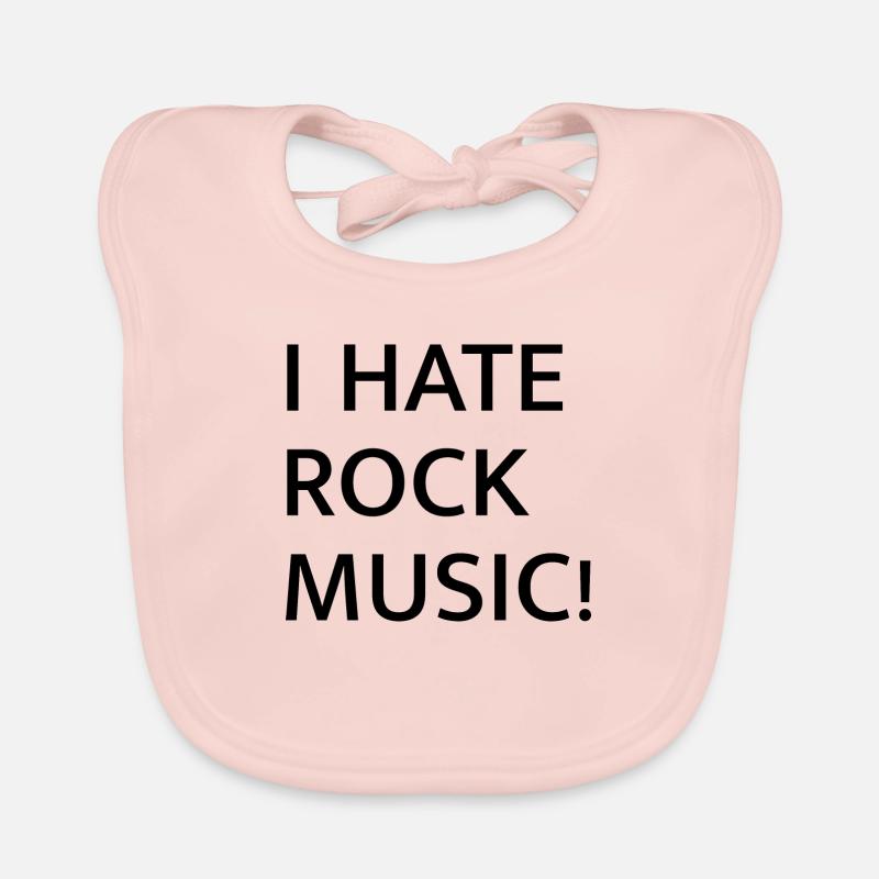 I HATE ROCK MUSIC Baby Bio-Lätzchen