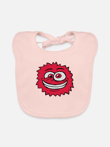 Monster Crazy Comic Face - Bavoir bio Bébé - rose - Devant