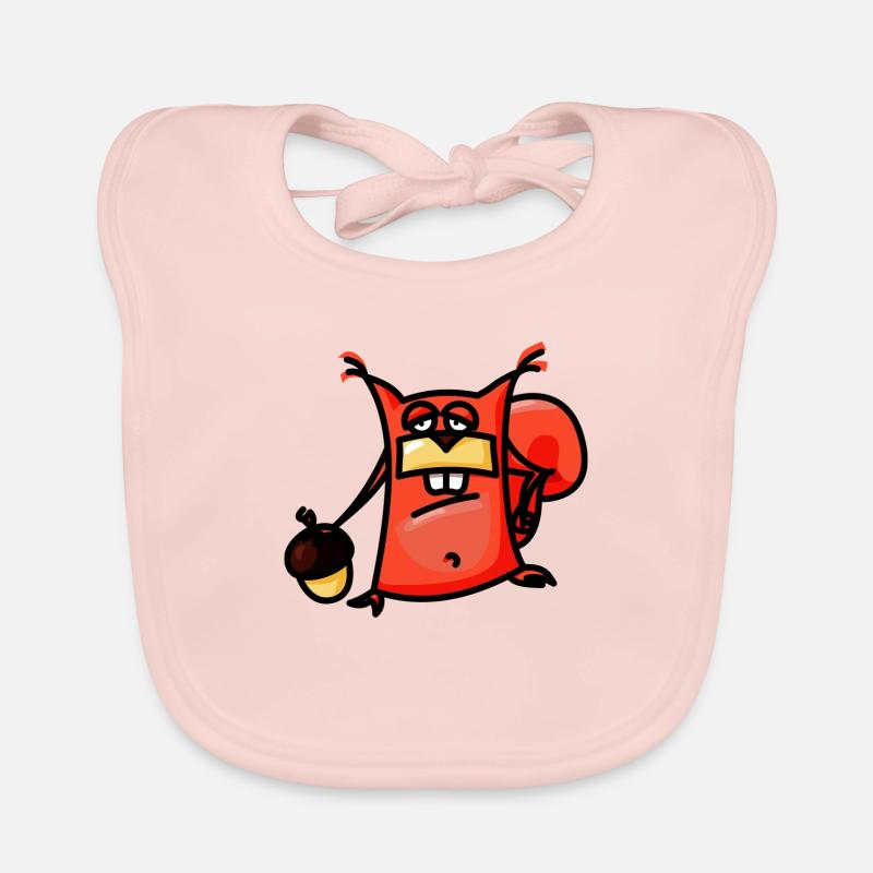 crazy Comic Squirrel Organic Baby Bibs