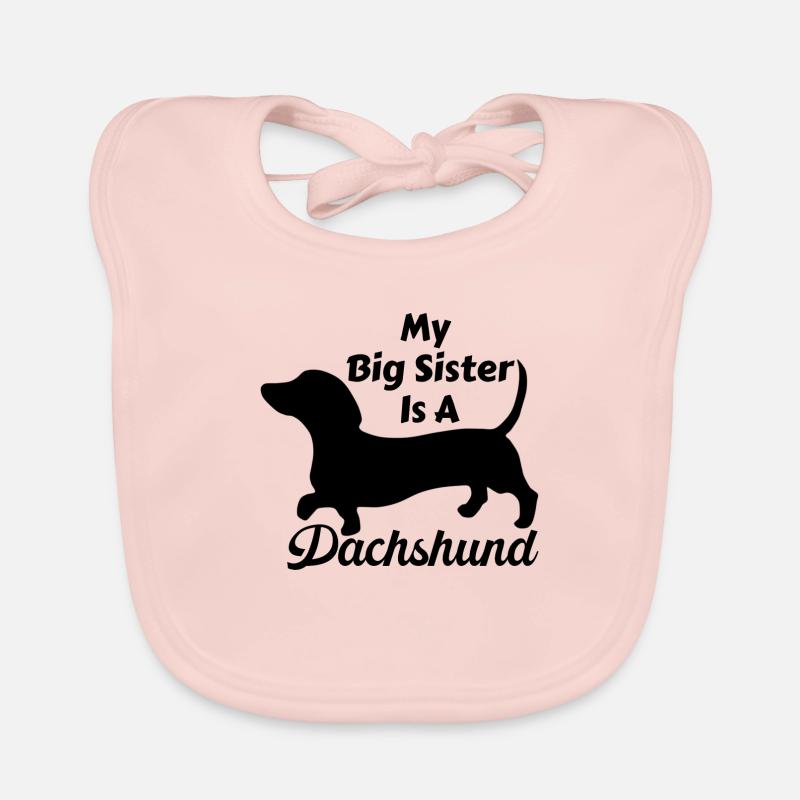 Meine große Schwester ist ein Dackel Baby Bio-Lätzchen