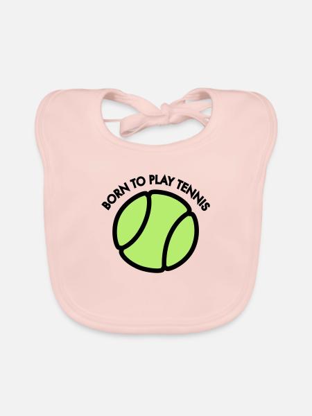 Tennis - Organic Baby Bibs - rose - Front