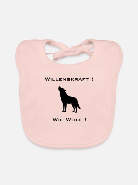Willenskraft wie Wolf 1 - Baby Bio-Lätzchen - Rose
