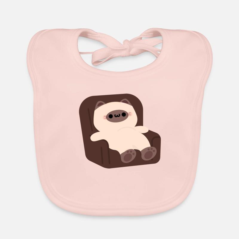 Tired Siamese Cat Organic Baby Bibs