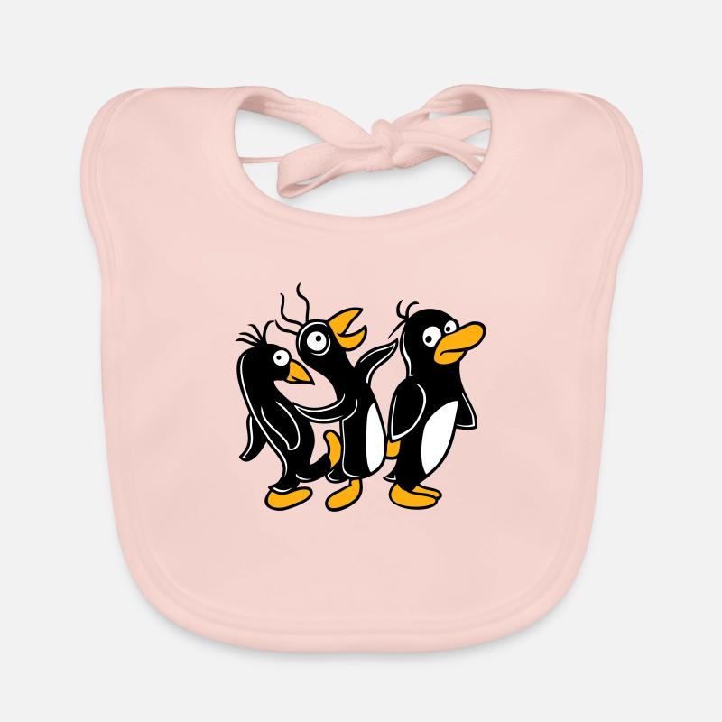 Verrückte Pinguine laufen dumm treten Team Freunde Baby Bio-Lätzchen