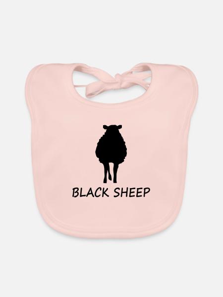 Mouton noir - Bavoir bio Bébé - rose - Devant
