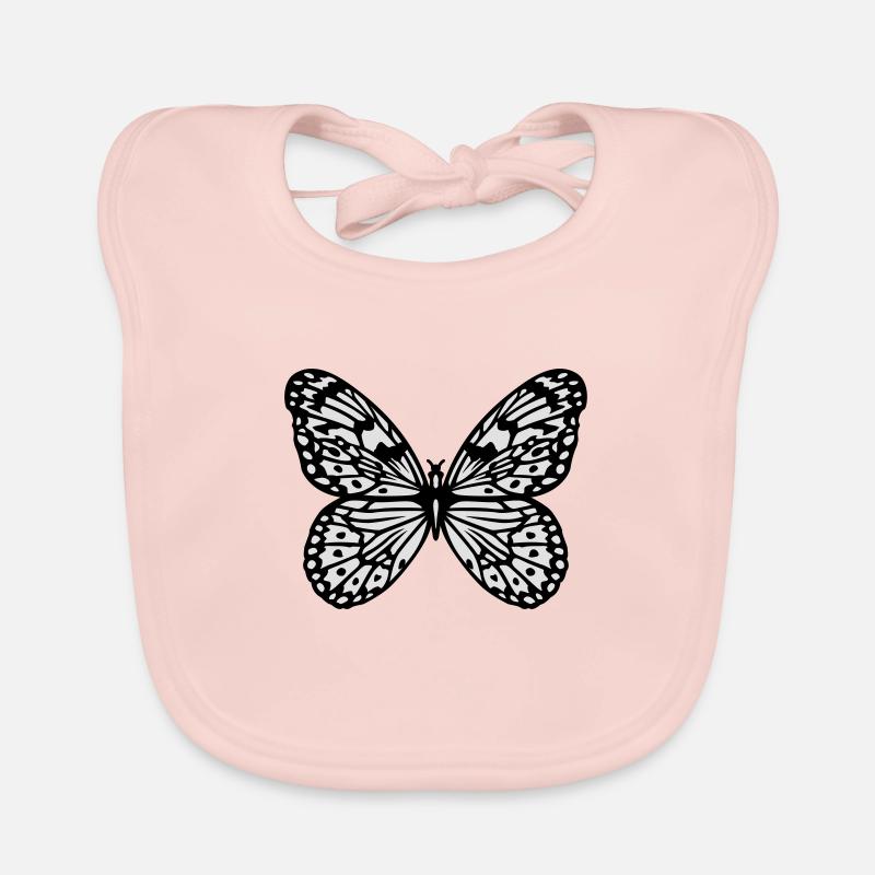 Papillon - Bavoir bio Bébé - rose