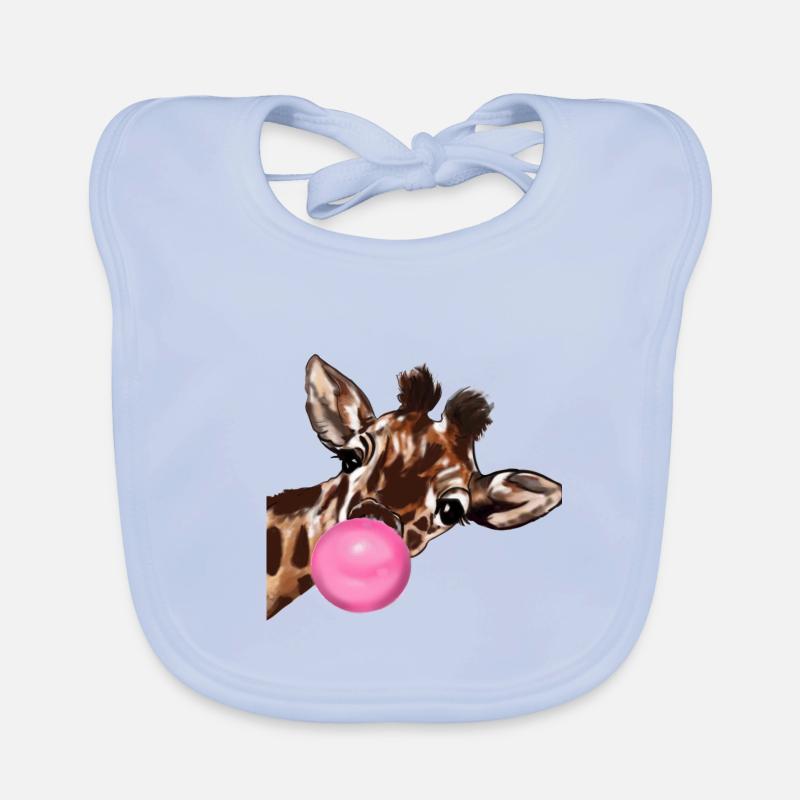 Giraffe mit Bubble gum Baby Bio-Lätzchen