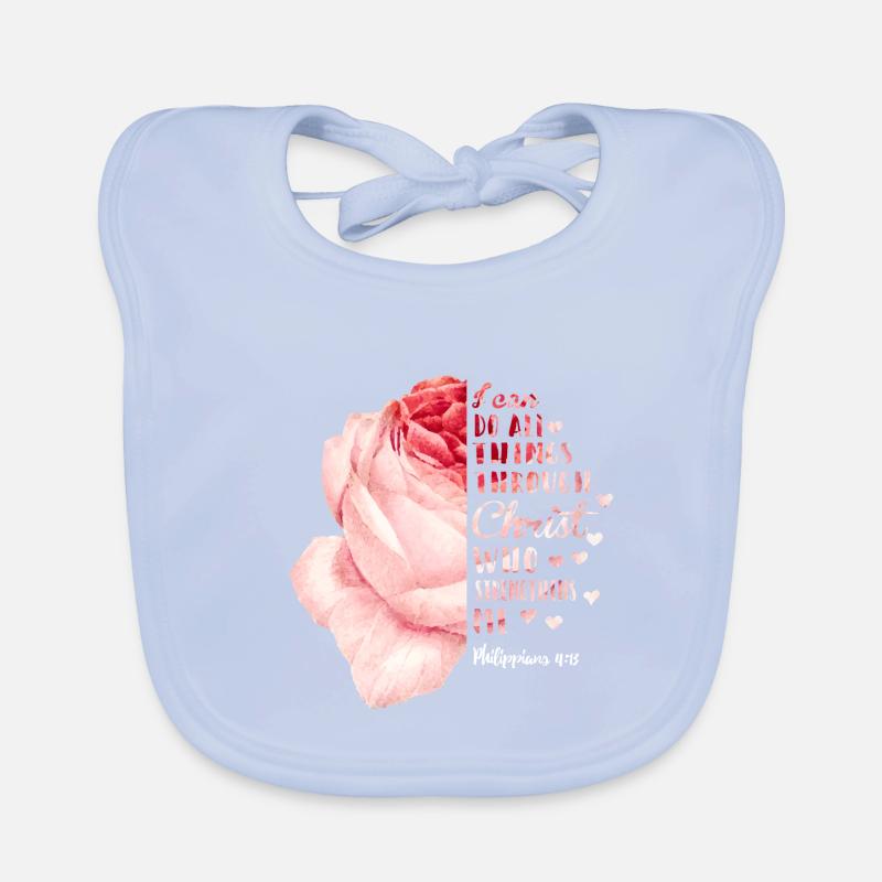 Strength through Christ Philippians 4:13 Organic Baby Bibs