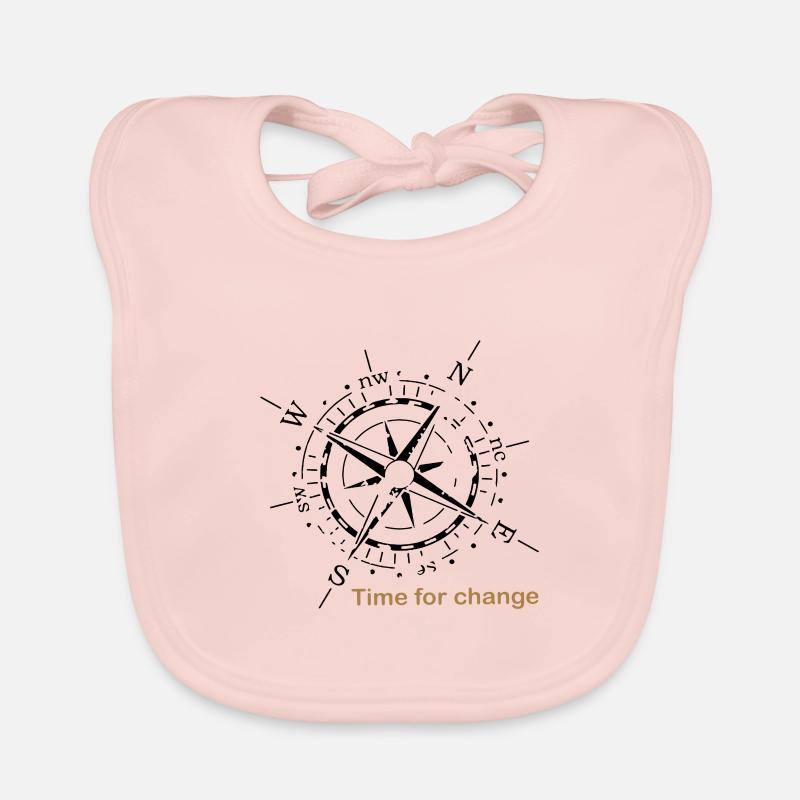 Kompass Zeit Veränderung Bstyled Freizeitmode Baby Bio-Lätzchen