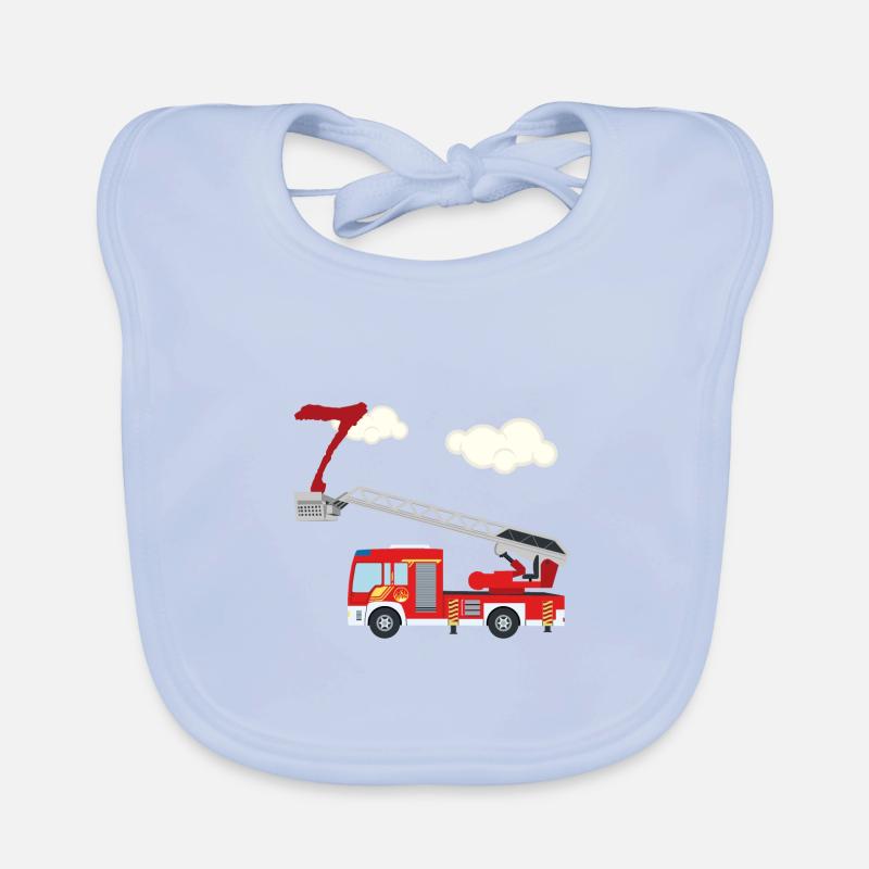 Camion de pompiers - 7e anniversaire Bavoir bio Bébé