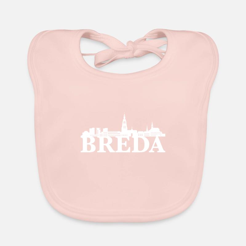 Idée cadeau Breda Pays-Bas skyline Bavoir bio Bébé