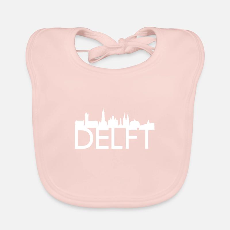 Idée cadeau Delft Pays-Bas skyline Bavoir bio Bébé