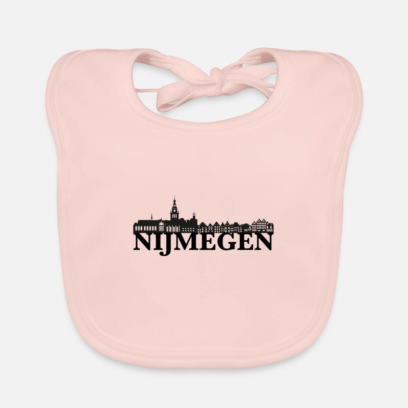 Nijmegen Netherlands skyline gift idea Organic Baby Bibs