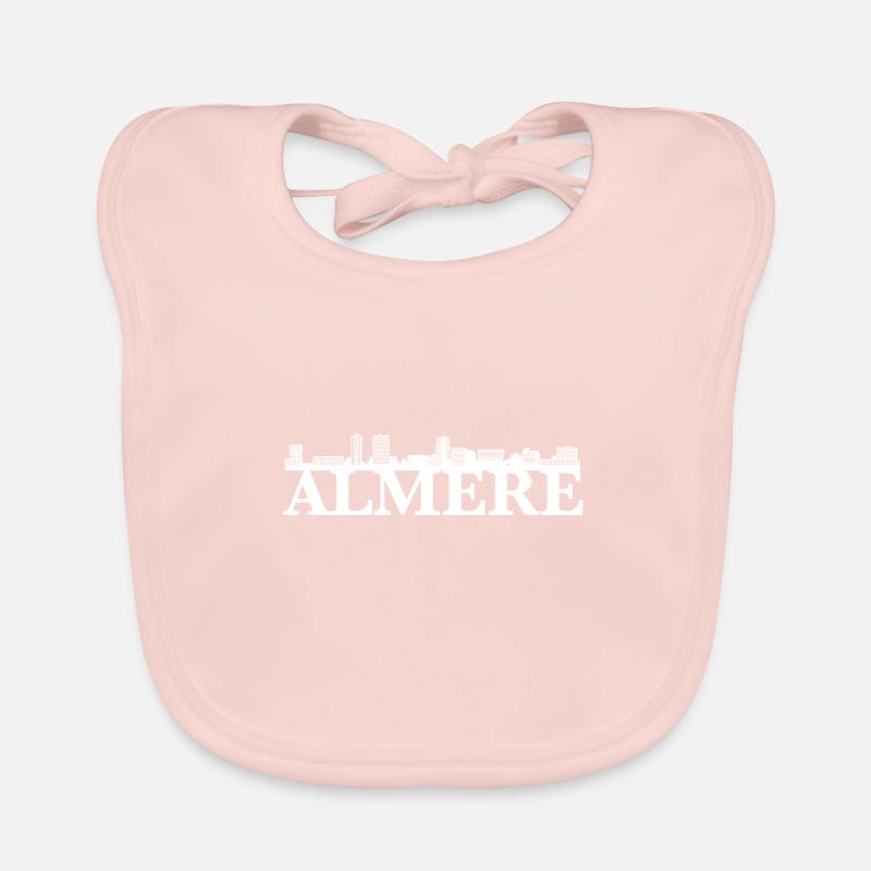 Idée cadeau Almere Pays-Bas Skyline Bavoir bio Bébé