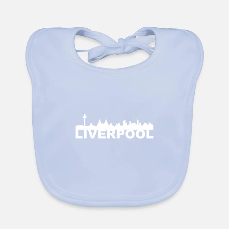 Liverpool England UK Skyline Gift Idea Organic Baby Bibs
