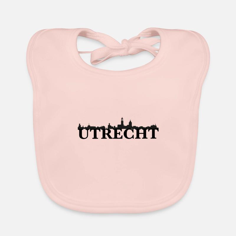 Utrecht Netherlands skyline gift idea Organic Baby Bibs