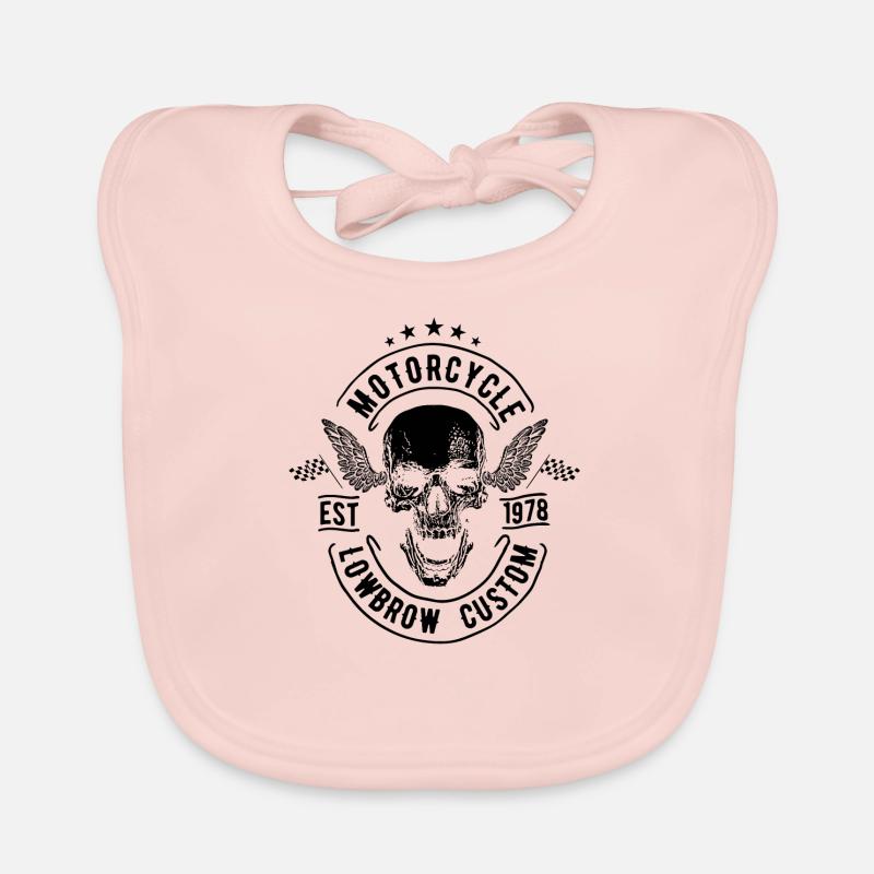 Moto chopper - Bavoir bio Bébé - rose
