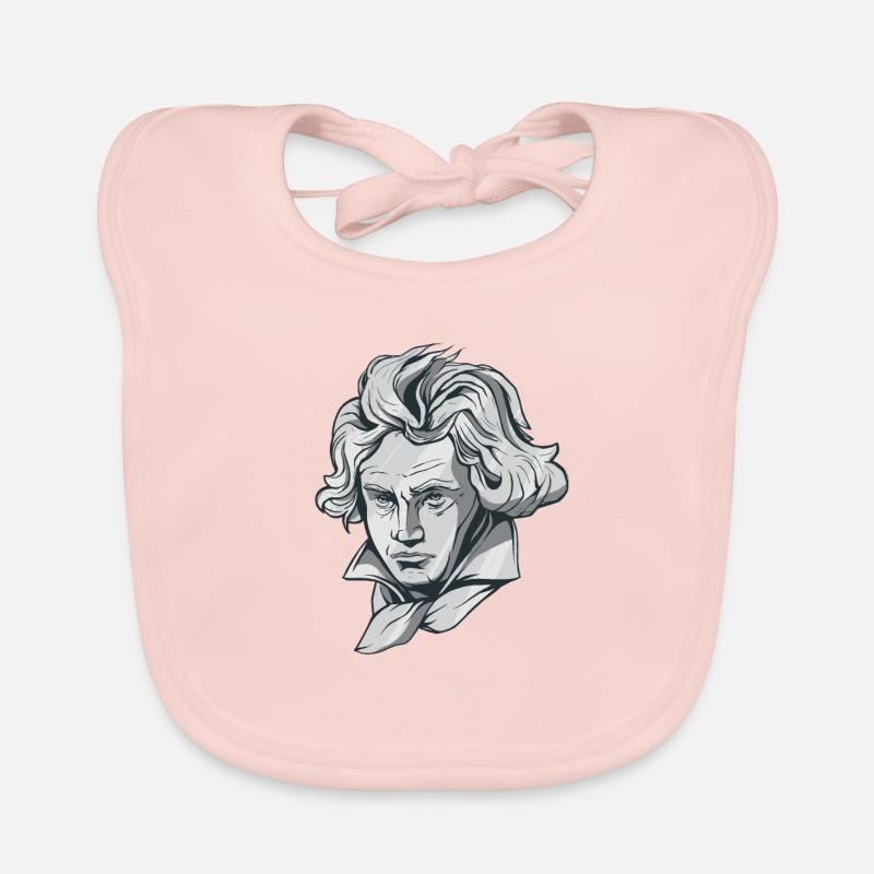 Buste de visage de Beethoven avec le compositeur de Beethoven Bavoir bio Bébé