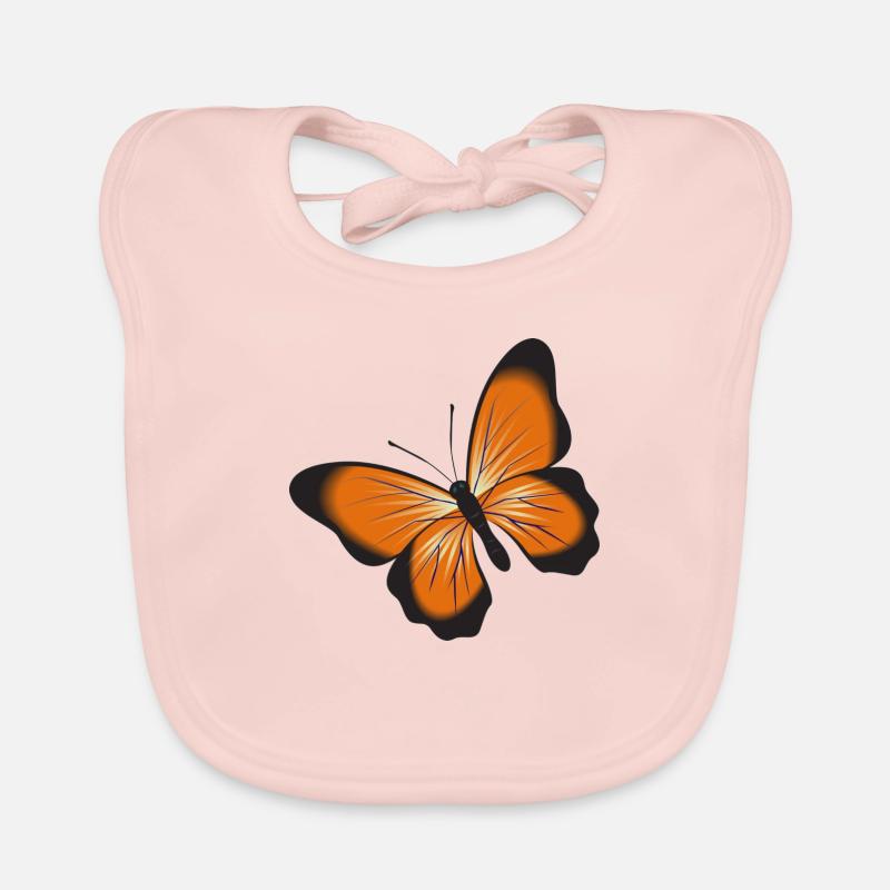 Oranger Schmetterling Baby Bio-Lätzchen