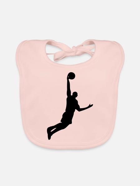 basketball - Baby Bio-Lätzchen - Rose - Vorne