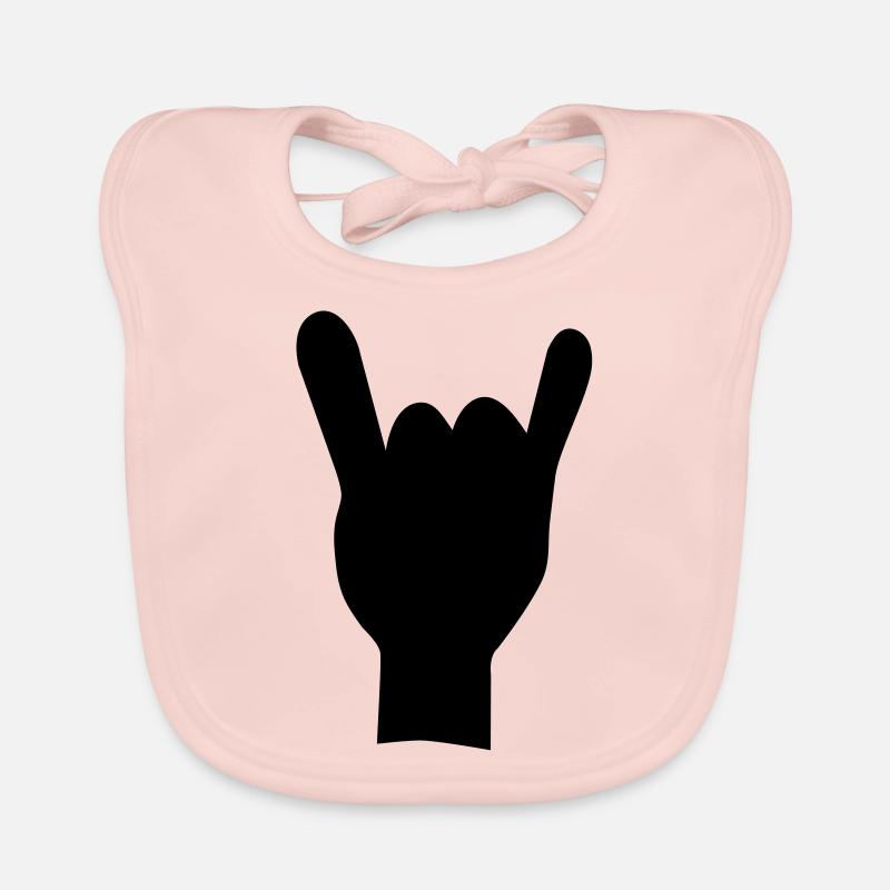 Rock and roll de la main - Bavoir bio Bébé - rose