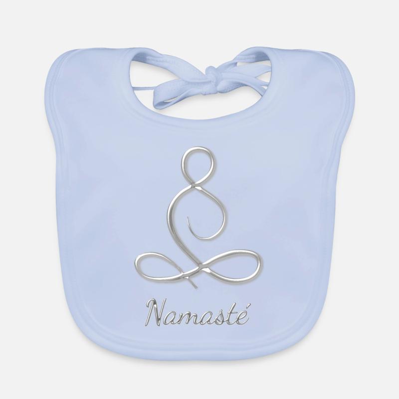 Namasté argento 3D Bavaglino ecologico per neonato