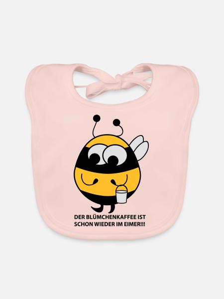 Biene mit Eimer - Baby Bio-Lätzchen - Rose - Vorne