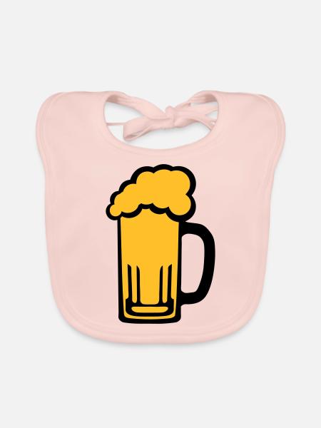 6115 alkohol bierschaum zeichnung - Bavoir bio Bébé - rose - Devant
