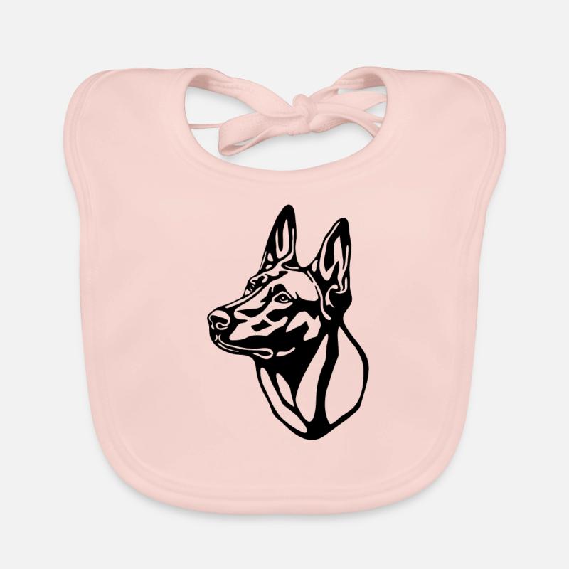 2 Malinois withoutBackground text Baby Bio-Lätzchen