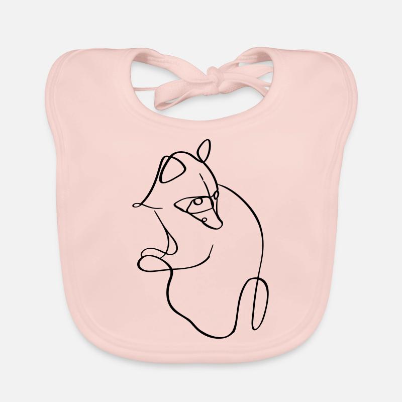 Raton laveur minimaliste stylisé design - Bavoir bio Bébé - rose