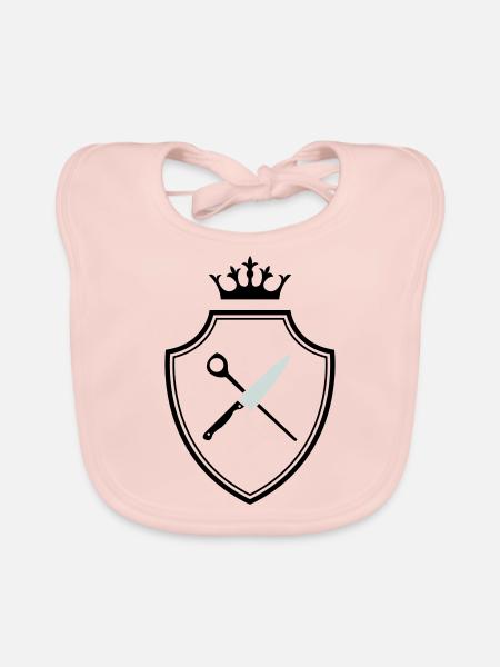 Koch Symbol - Organic Baby Bibs - rose - Front