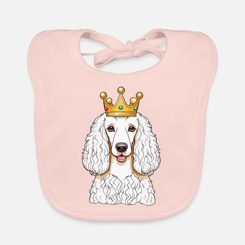 « Têtes couronnées » - Caniche royal - Bavoir bio Bébé - rose