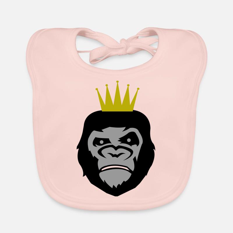 Gorilla Face Crown Organic Baby Bibs