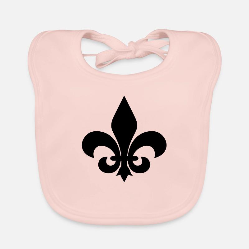 Fleur de lys - Bavoir bio Bébé - rose