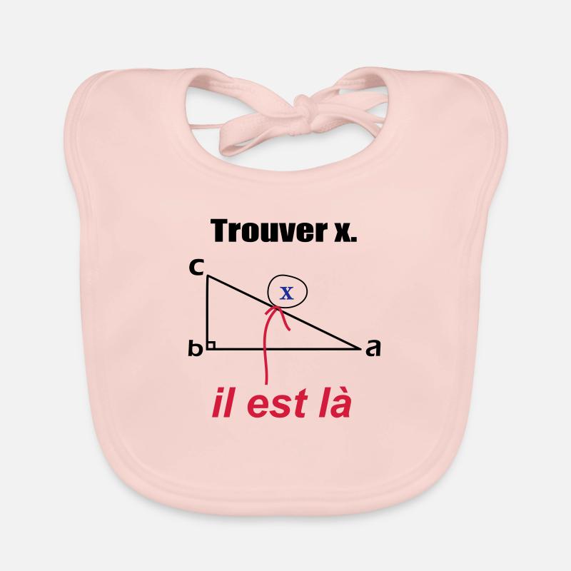 x est ici - Bavoir bio Bébé - rose