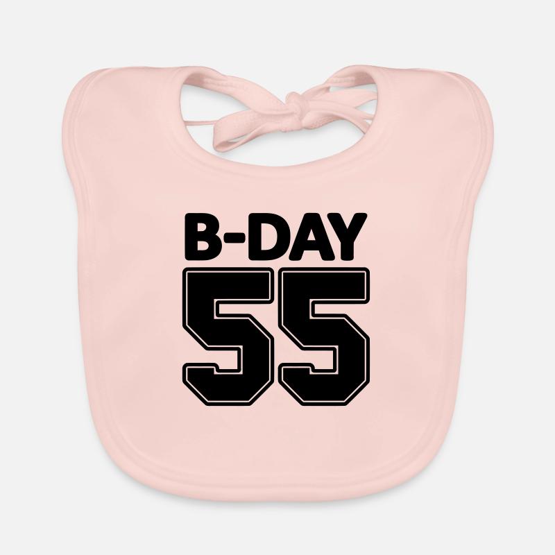 No. 55 / 55e anniversaire jersey Schnapszahl Bavoir bio Bébé