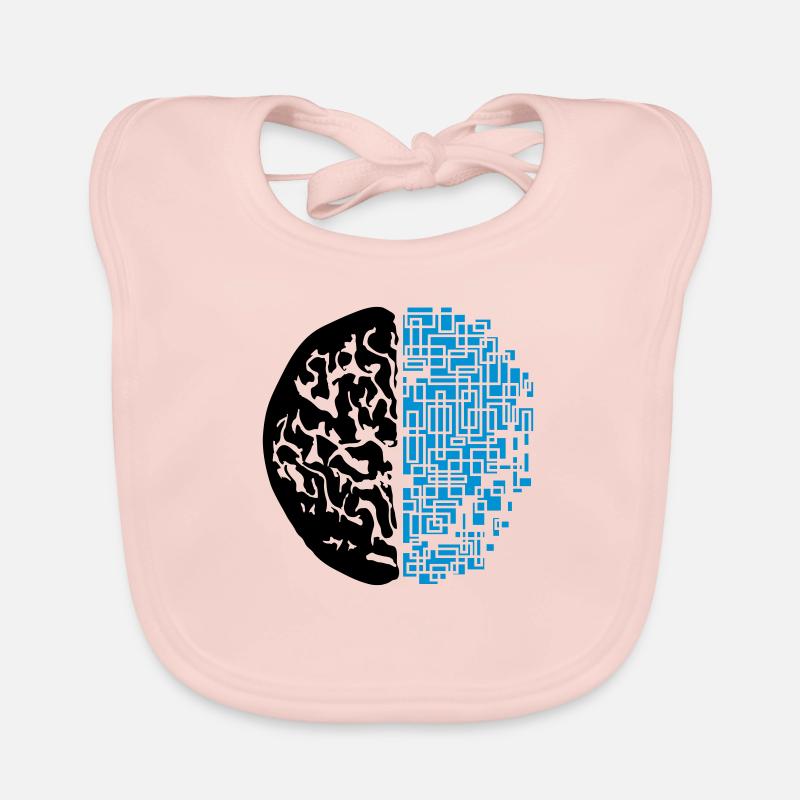 design black digital android synthetic robot Organic Baby Bibs