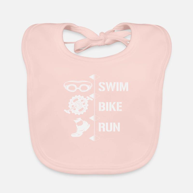 Triathlon - Bavoir bio Bébé - rose