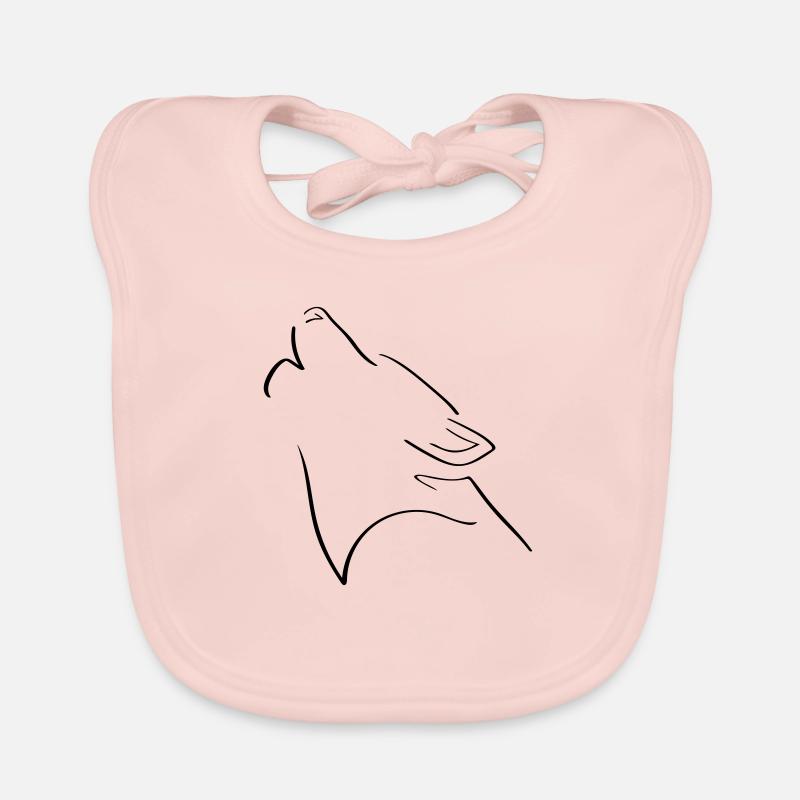 Wolf Line Art - Minimalist Organic Baby Bibs