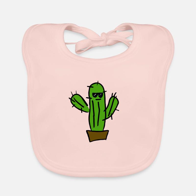 Cactus cool - Bavoir bio Bébé - rose