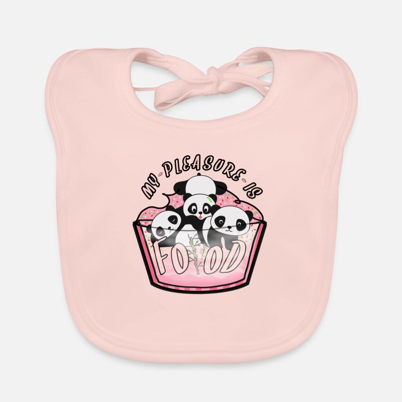 Pandas - Bavoir bio Bébé - rose