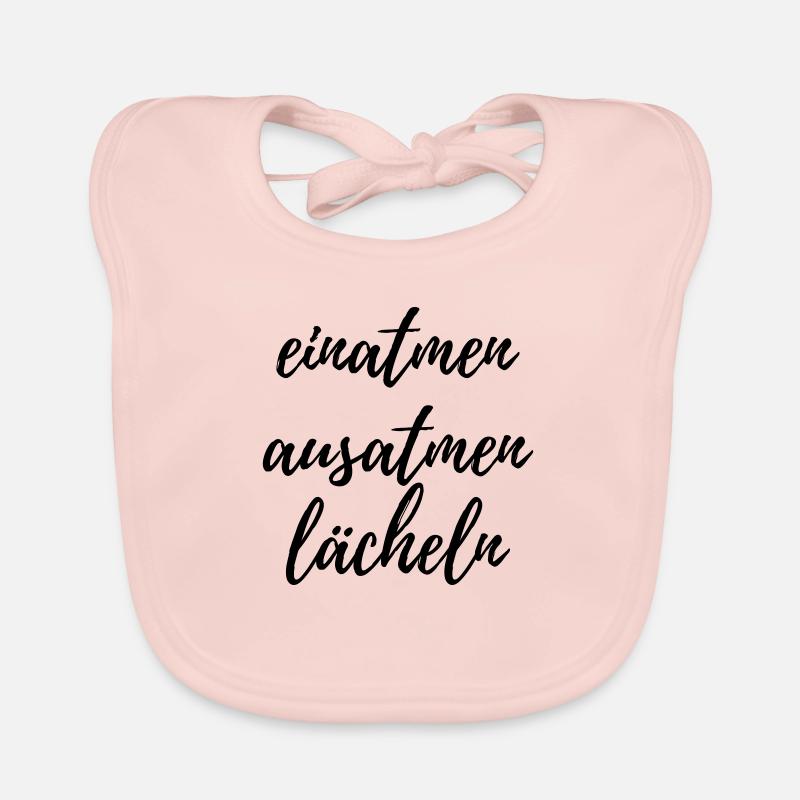 einatmen ausatmen lächeln - Baby Bio-Lätzchen - Rose