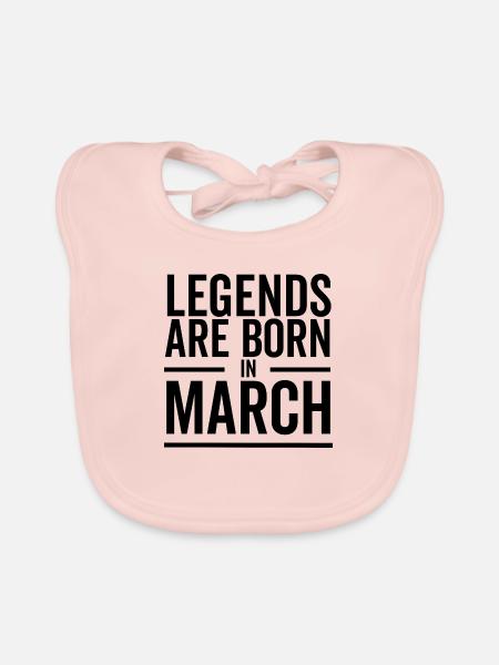 Les légendes naissent en mars - Bavoir bio Bébé - rose - Devant