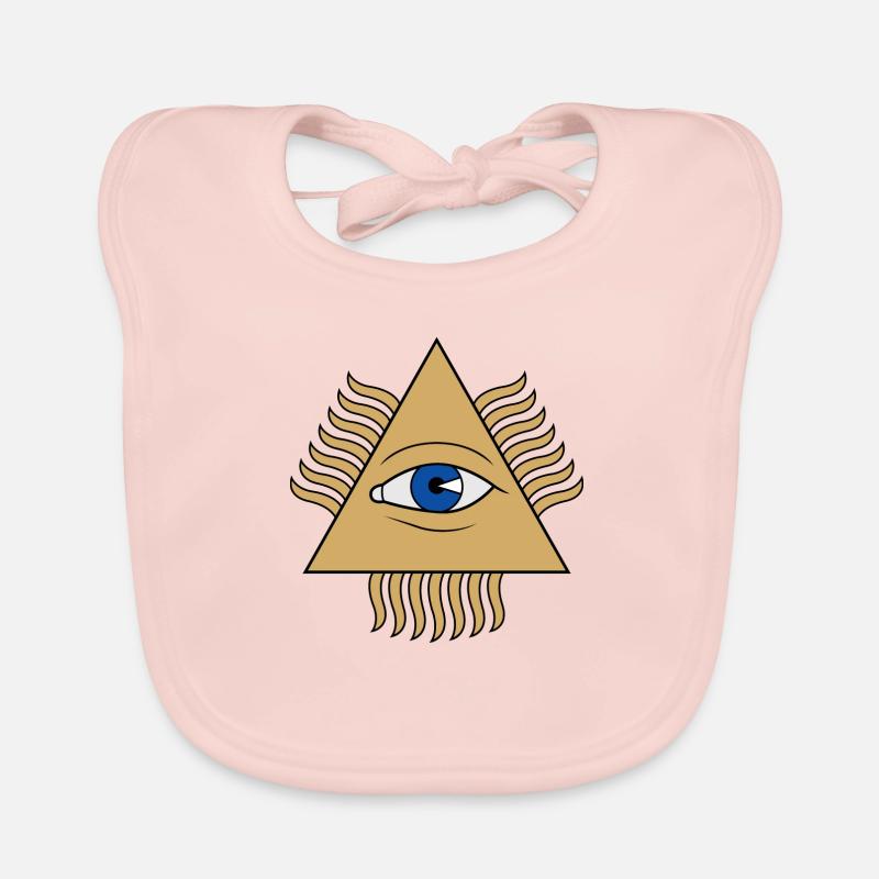 Auge Pyramide - Baby Bio-Lätzchen - Rose