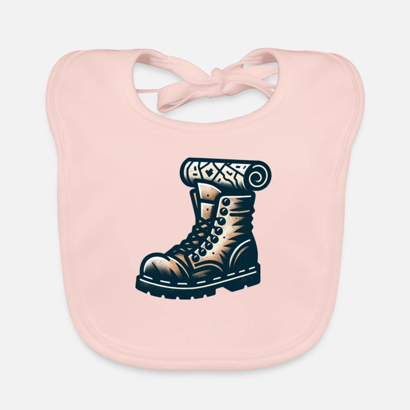 Explorer's Shoe with a Map Organic Baby Bibs