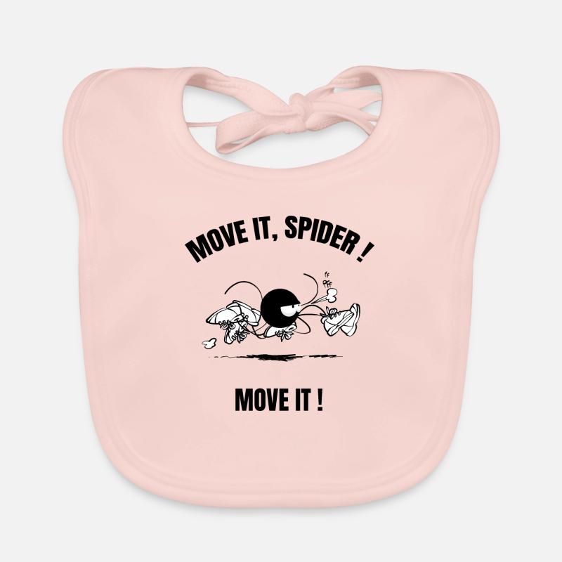 Beth the Spider - Running (text version) Organic Baby Bibs