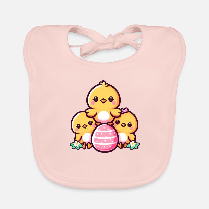 Three chicklings - Cute easter design Organic Baby Bibs