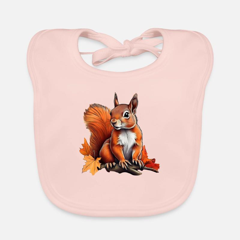 Eichhörnchen Herbst Baby Bio-Lätzchen