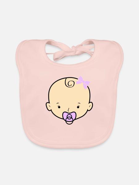 baby girl - Organic Baby Bibs - rose - Front